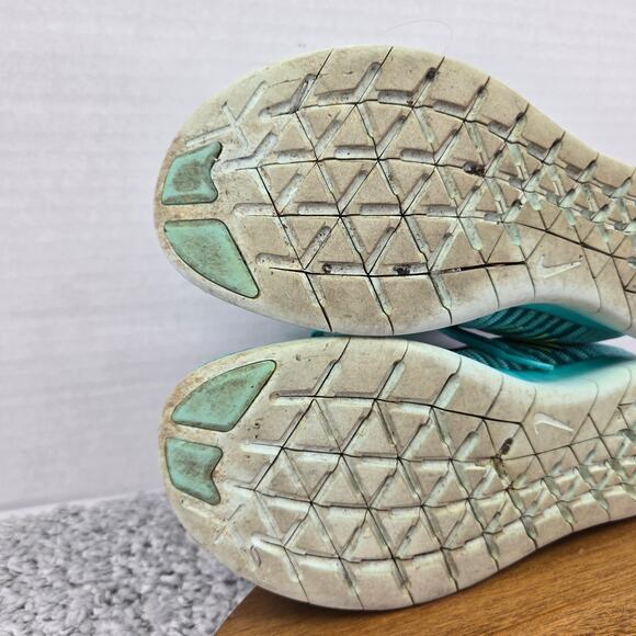 Nike Free Rn Flyknit Hyer Turquoise Athletic Running Shoes Womens 8.5 831070-307 - Picture 10 of 12